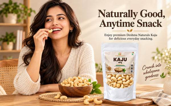 Deshma Naturals Premium Cashew Nuts (Kaju) | Whole, Crunchy & Rich in Taste | Premium Quality Dry Fruits | Healthy Snacking & Everyday Nutrition